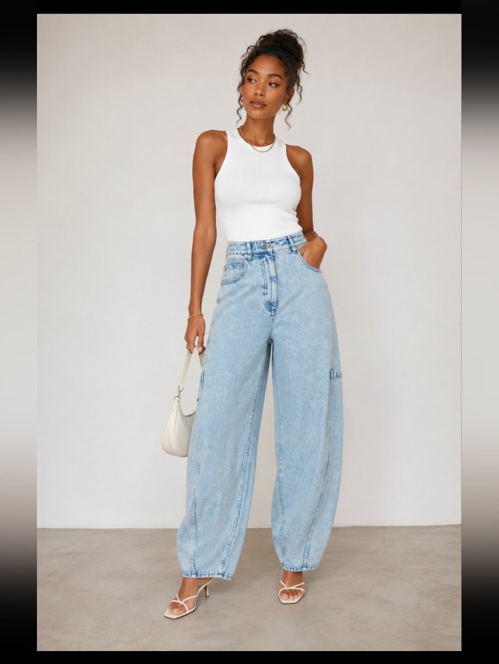 Tibi Barrel High-Rise Wide-Leg Jeans